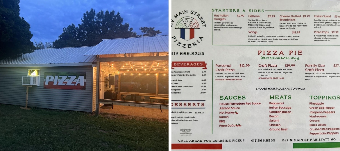 My Main Street Pizzeria Menu