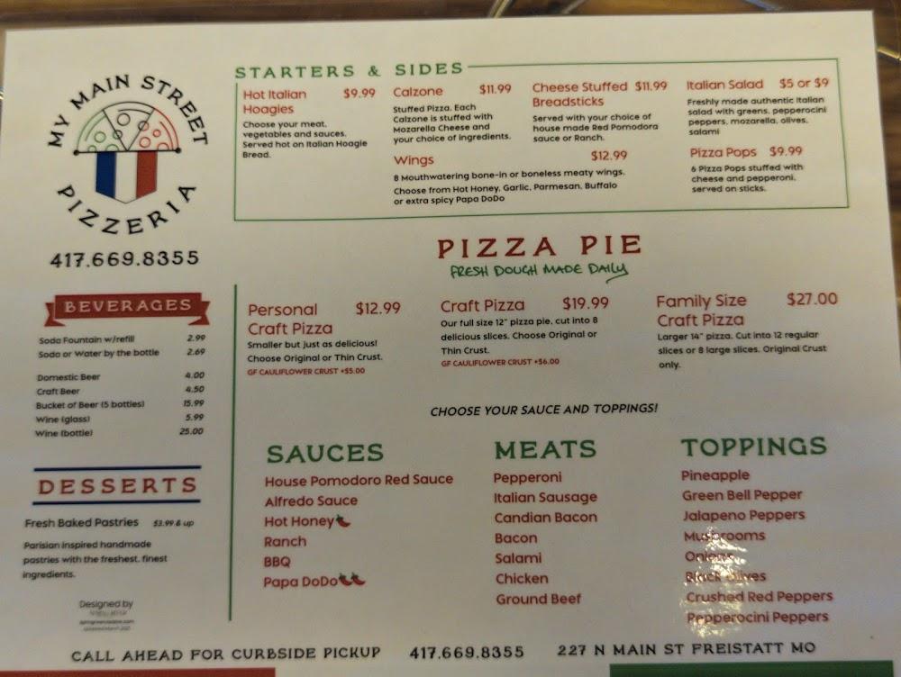 My Main Street Pizzeria Menu image 3